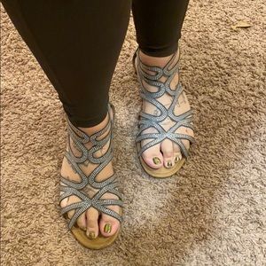 Torrid strappy sparkly sandals 11wide